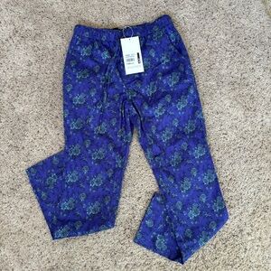 NWT Wolfgang drawstring pants purple floral